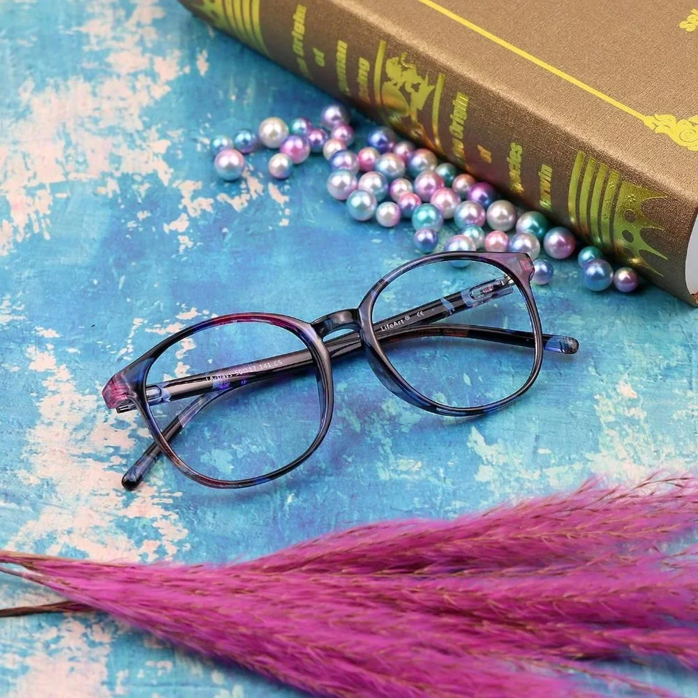 Men Women Floral Blue Light Blocking Glasses